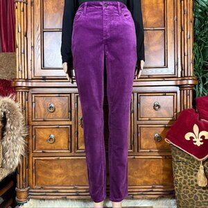 Chico's Purple Plum Cotton Blend Stretch Velvet Tapered Jean